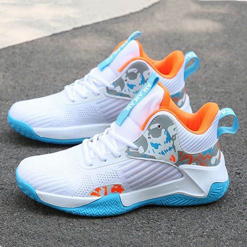 Basketball Men's Breathable Sneaker Outdoor Middle High Top Non-slip Shoes - Mubimart