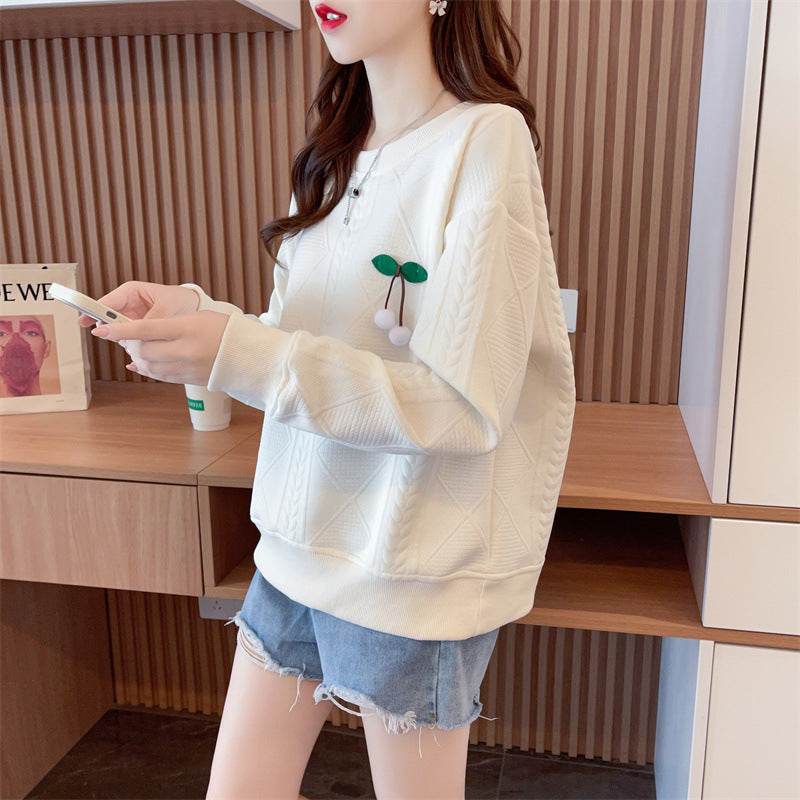 Plus Size Thin Pullover Long Sleeve Top - Mubimart