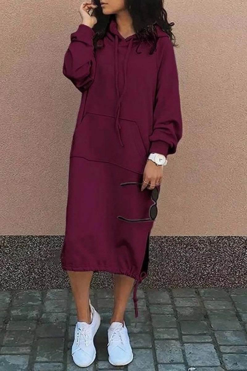 Plus Size Long Sweater Hoodie - Mubimart