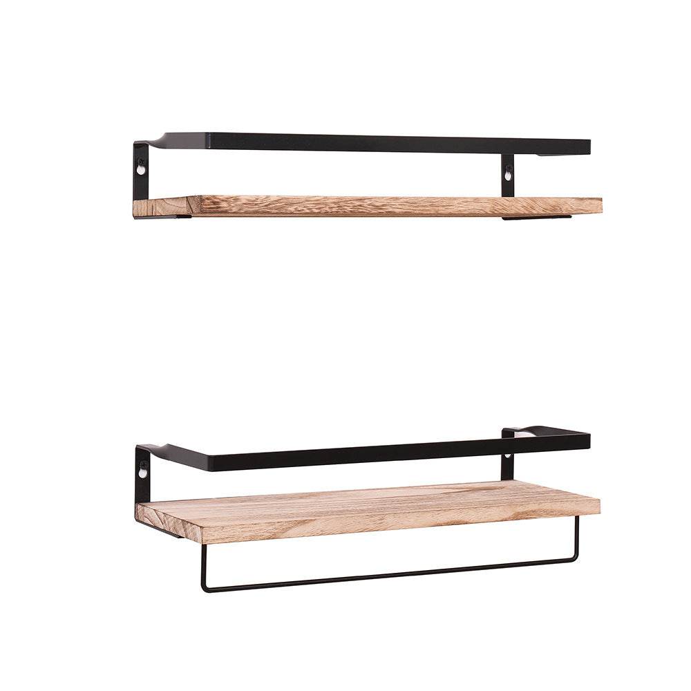 Bathroom Wall-mounted Floating Shelf With Towel Bar - Mubimart