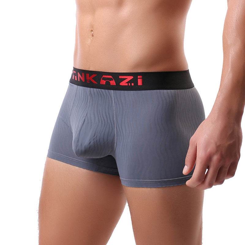 Striped Men's Underwear Breathable Close-fitting Boxers - Mubimart