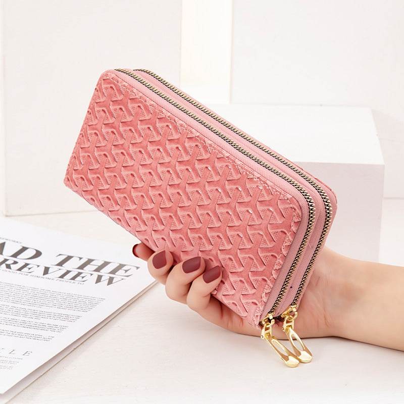 Large Capacity Double Layer Bright Leather Striped Mobile Phone Bag - Mubimart