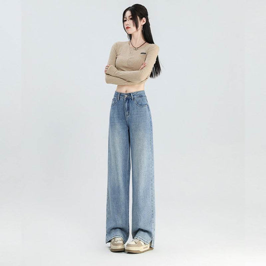 New Narrow Wide-leg Jeans For Women - Mubimart