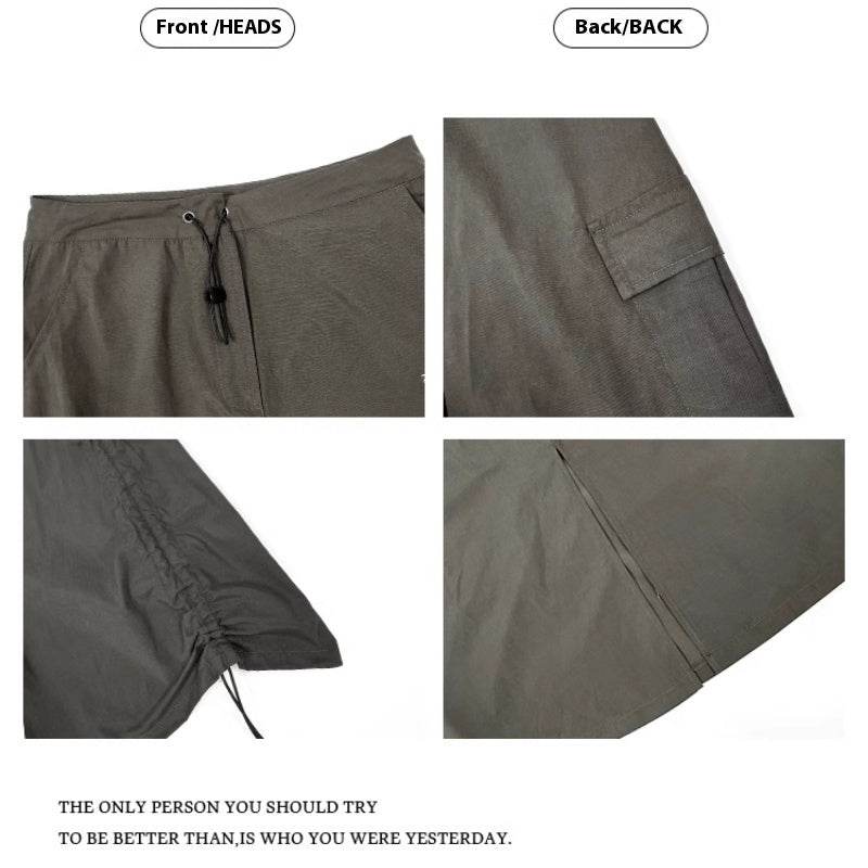Workwear Mid-length Skirt Women's Autumn And Winter Drawstring - Mubimart