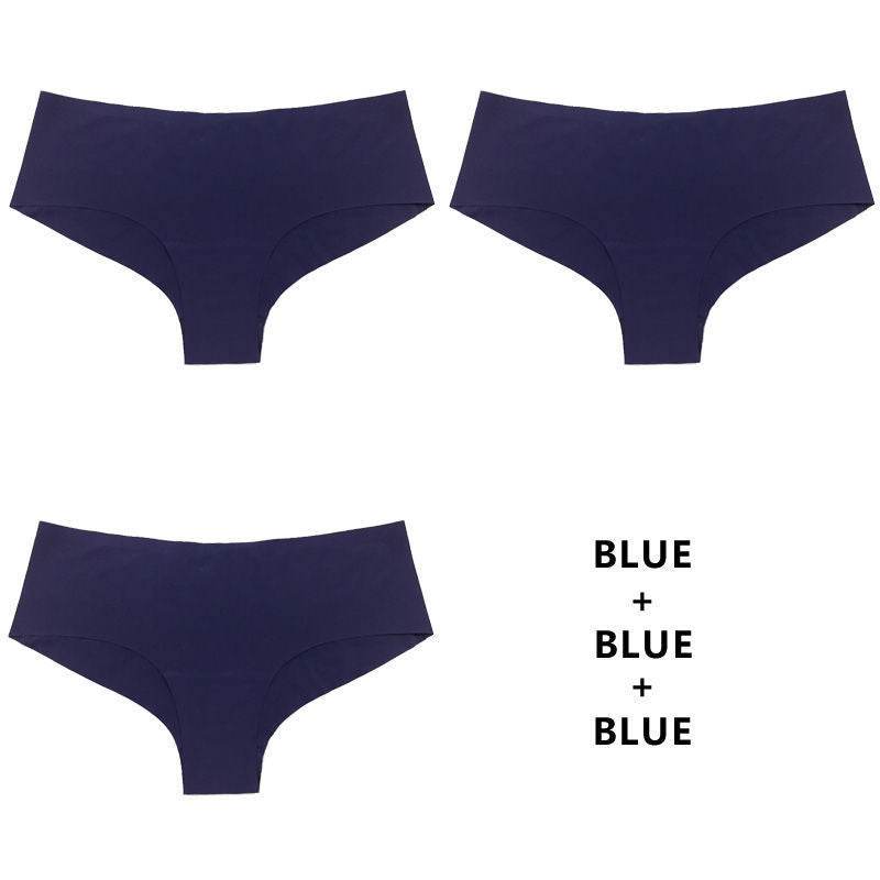 Half Buttock Underwear Female Three Pack Ice Silk Without Trace A Piece Of - Mubimart