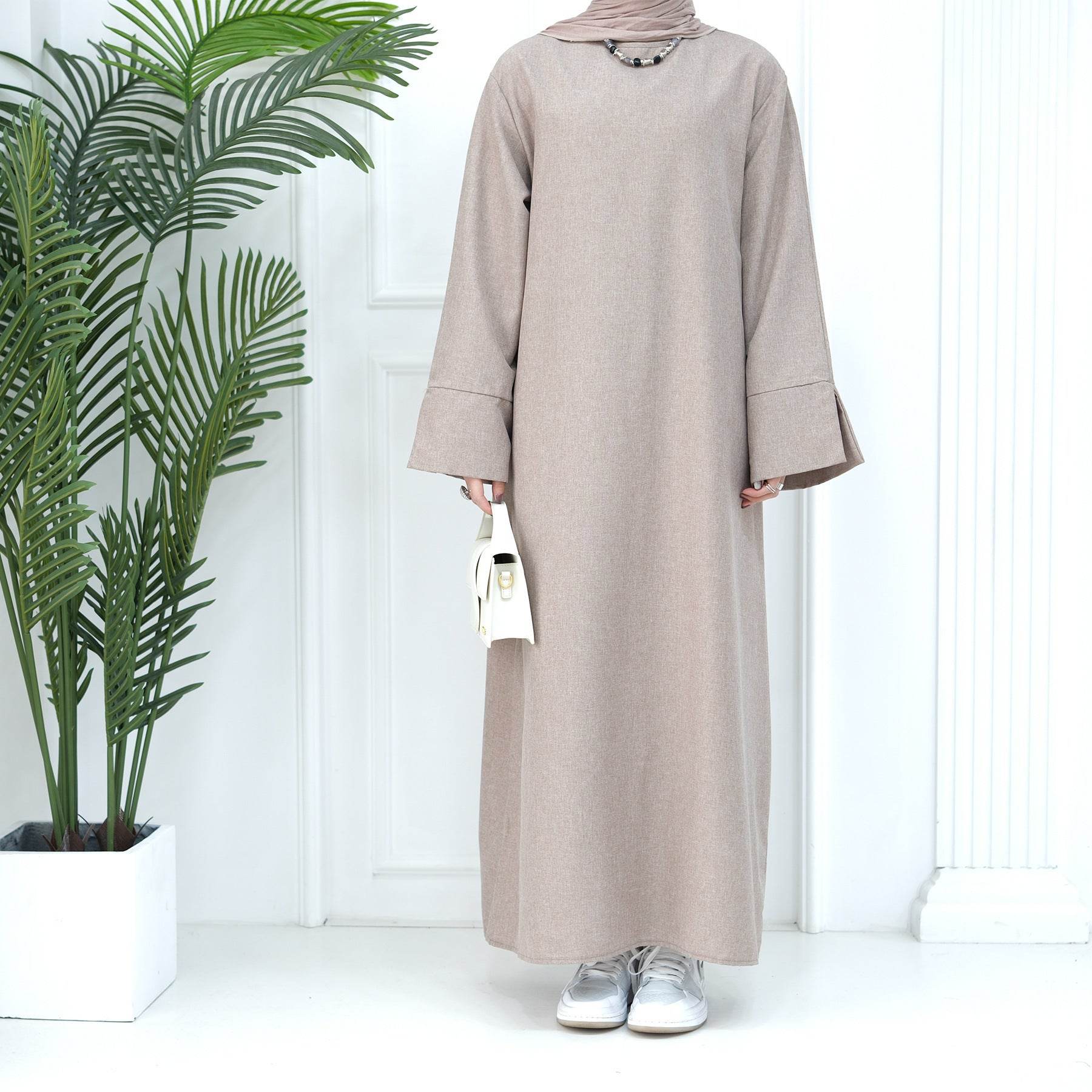 Middle East Turkey Loose Plus Size Elegant Dress Robe - Mubimart