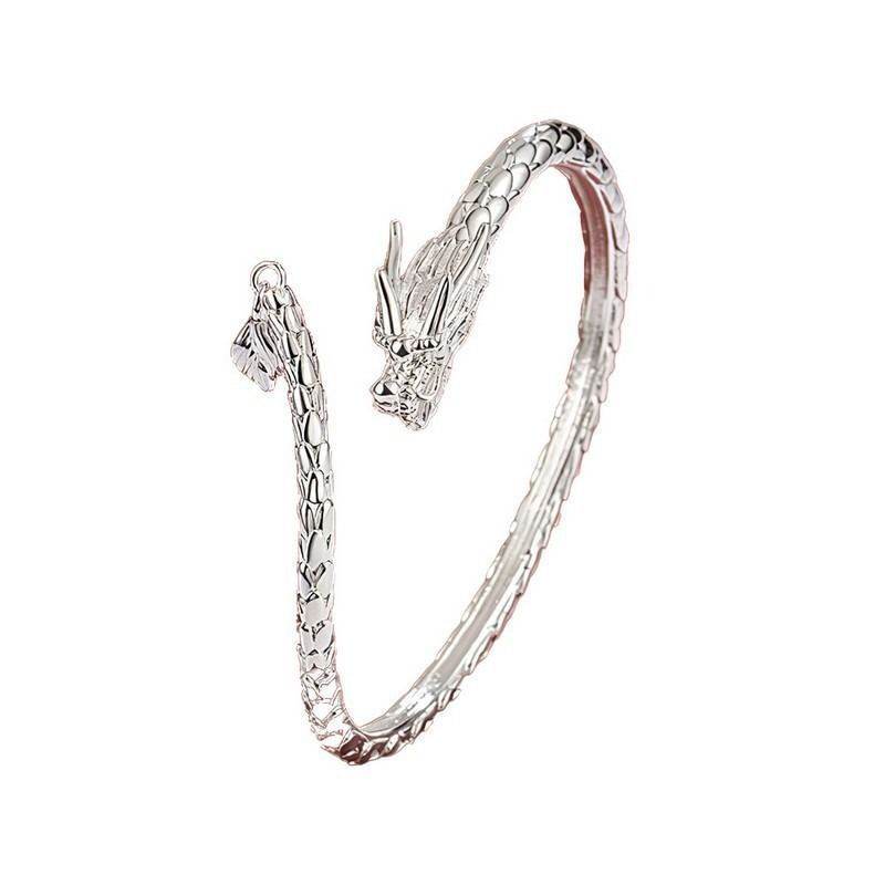 2024 Trendy Magical Dragon Waving Its Tail Chinese Style Men And Women Couple Adjustable Bracelet New Popular Relief Dragon Tail Bangle Punk Jewelry - Mubimart
