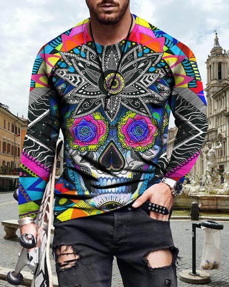 Mens Letter Crew Neck Slim Fit Casual Print T Shirt - Mubimart