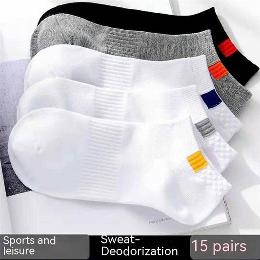 Male Socks Deodorant And Sweat-absorbing Short Low-top - Mubimart