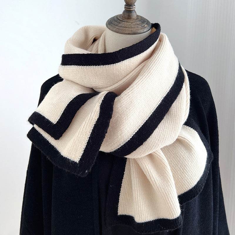 Color Matching Scarf Knitted Wool Scarf - Mubimart