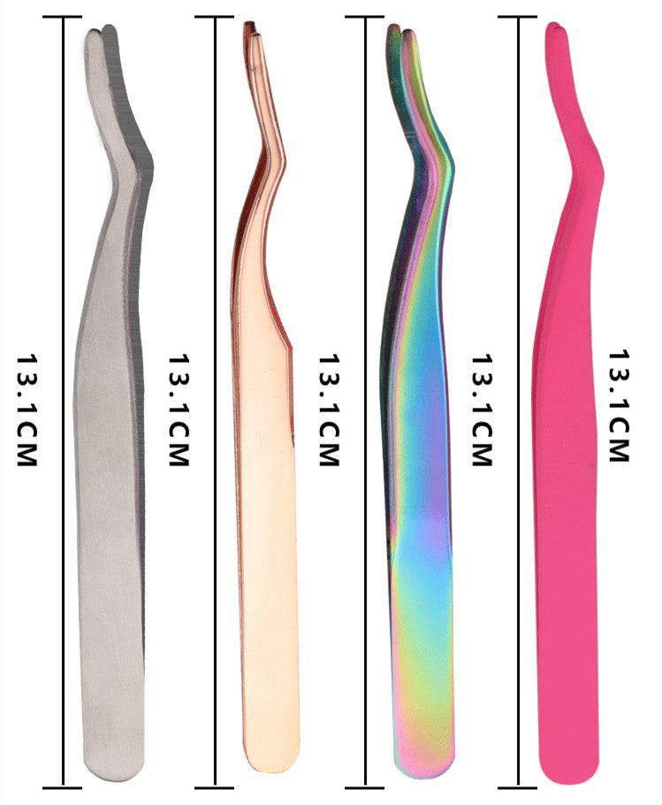 Stainless Steel Eyelash Curler Aid Tweezers - Mubimart