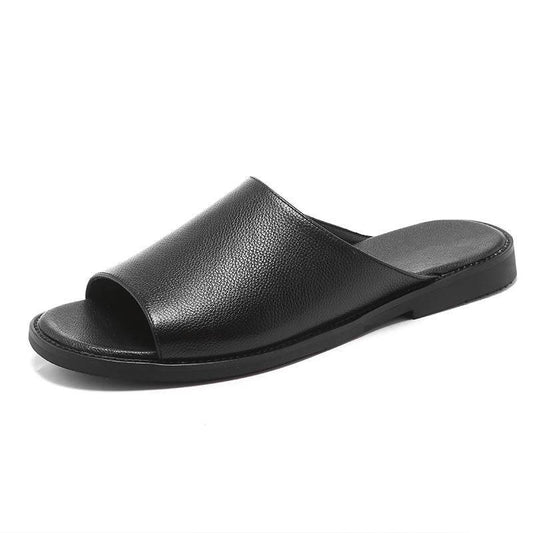 Men's Summer Leather Casual Sandal Slippers - Mubimart