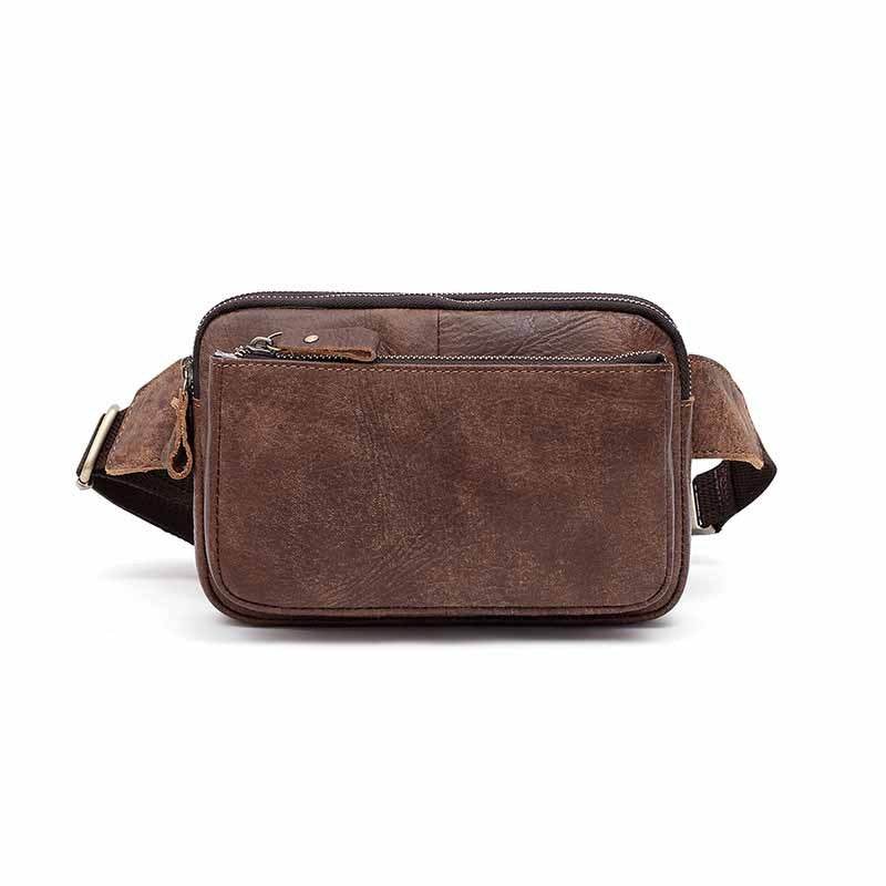 Men Waist Bag Pack Casual Functional Money Phone Belt Bag Male Unisex Sling Bag For Belt Leather Hip Bag Chest Phone Purse - Mubimart