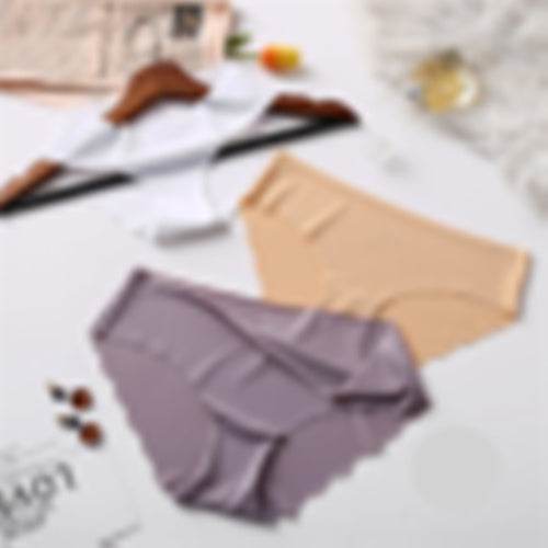 Women Ultra-thin Underwear Seamless Panties Low-Rise Briefs - Mubimart