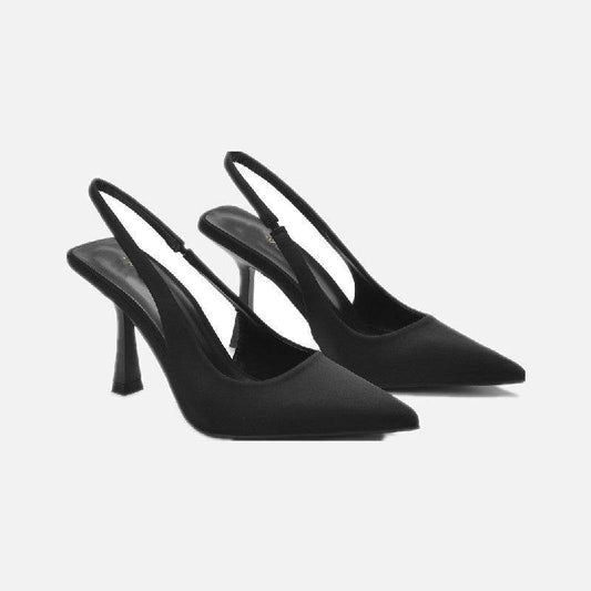 High Heel Mules Purple Pointed Toe Elegant Stiletto Heel - Mubimart