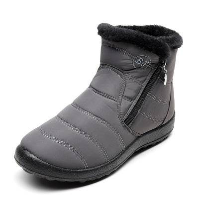 Umbrella Cloth Snow Boots Side Zipper Cotton Boots Mid-calf Waterproof Snow Boots - Mubimart