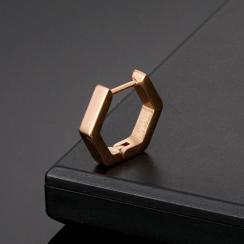 Stainless Steel Creative Hoop Earrings Women Triangular Earrings Fashion Jewelry Huggie Men Punk Hiphop - Mubimart