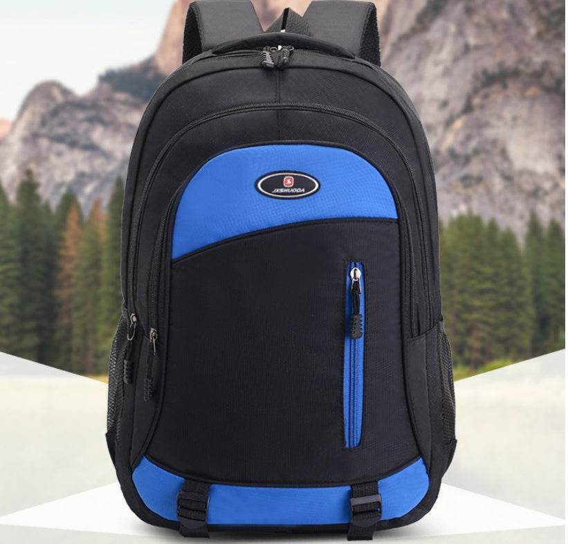 Mens Backpack Fashion Travel Computer College Student Bag Solid Color College Student Bag - Mubimart