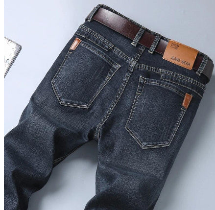 Jeans Heren Slim-Fit Casual Jeans Met Kleine Voeten