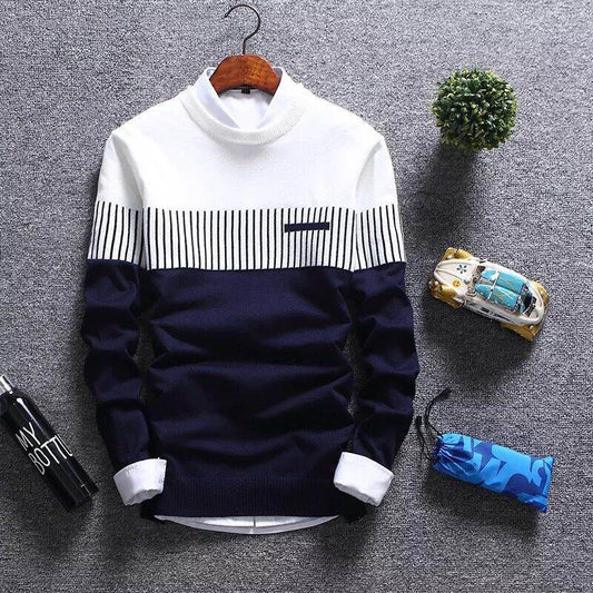Men's Crew Neck Sweater Pullover Sweater - Mubimart
