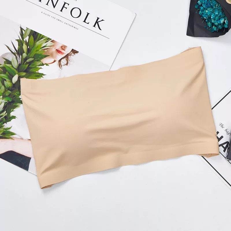 Strapless Ice Silk Bra And Undershirt Chest Wrap Breathable Underwear - Mubimart