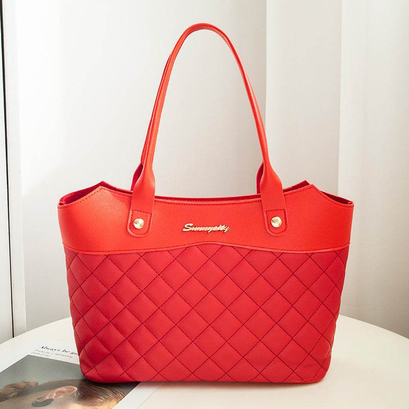Rhombus Handbag Women Shopping Shoulder Crossbody Bags - Mubimart