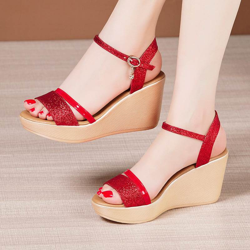 Summer New Muffin Platform Large Size Flat Bottom Soft Bottom Comfort Sandals - Mubimart