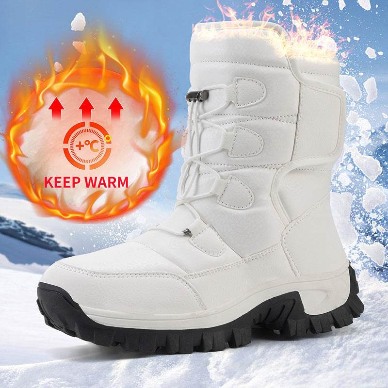 Men And Women Fleece-lined Warm Snow Boots - Mubimart