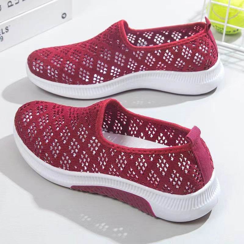 Summer Hollow Breathable Flat Bottom Comfort Casual Shoes - Mubimart