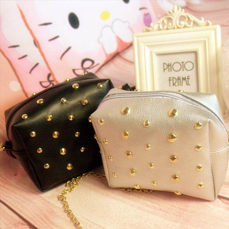 Small Bag Women New Fashion Messenger Bag Rivets - Mubimart