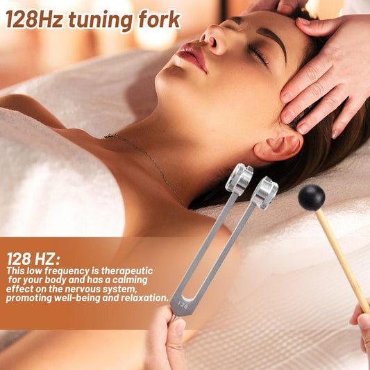 128 Hz Tuning Fork Set Weighted Bio-Acoustic Tuning Fork For Healing Chakra,Sound Therapy,Reliever Stress