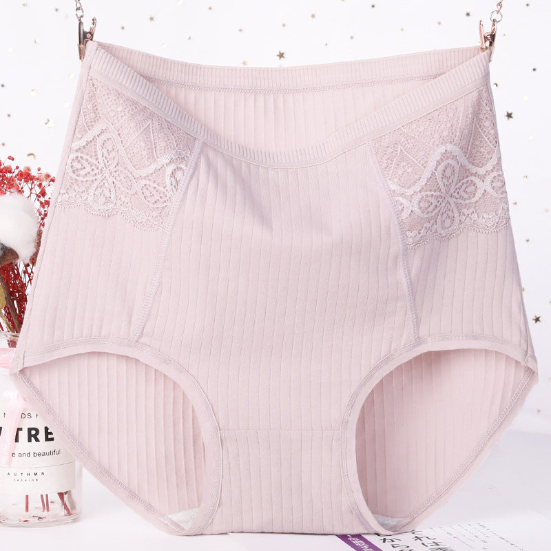 Middle-aged Mother Women's High-waist Micro-abdomen Panties - Mubimart -  