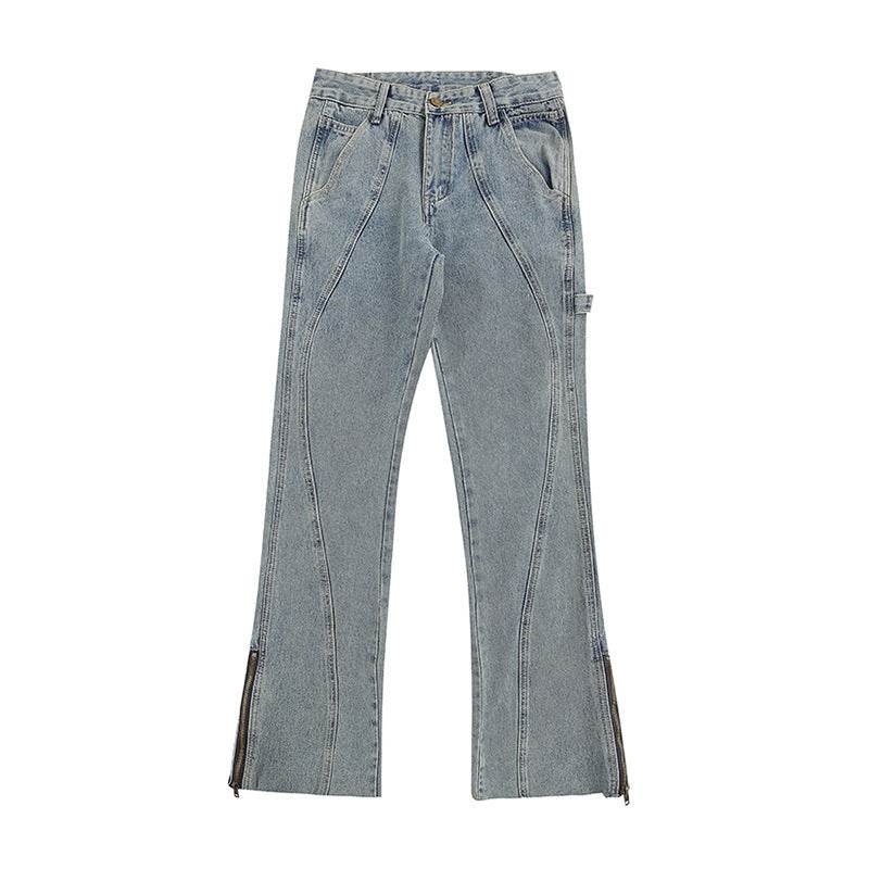 Women's Fashionable And Versatile Zipper Flare Jeans - Mubimart