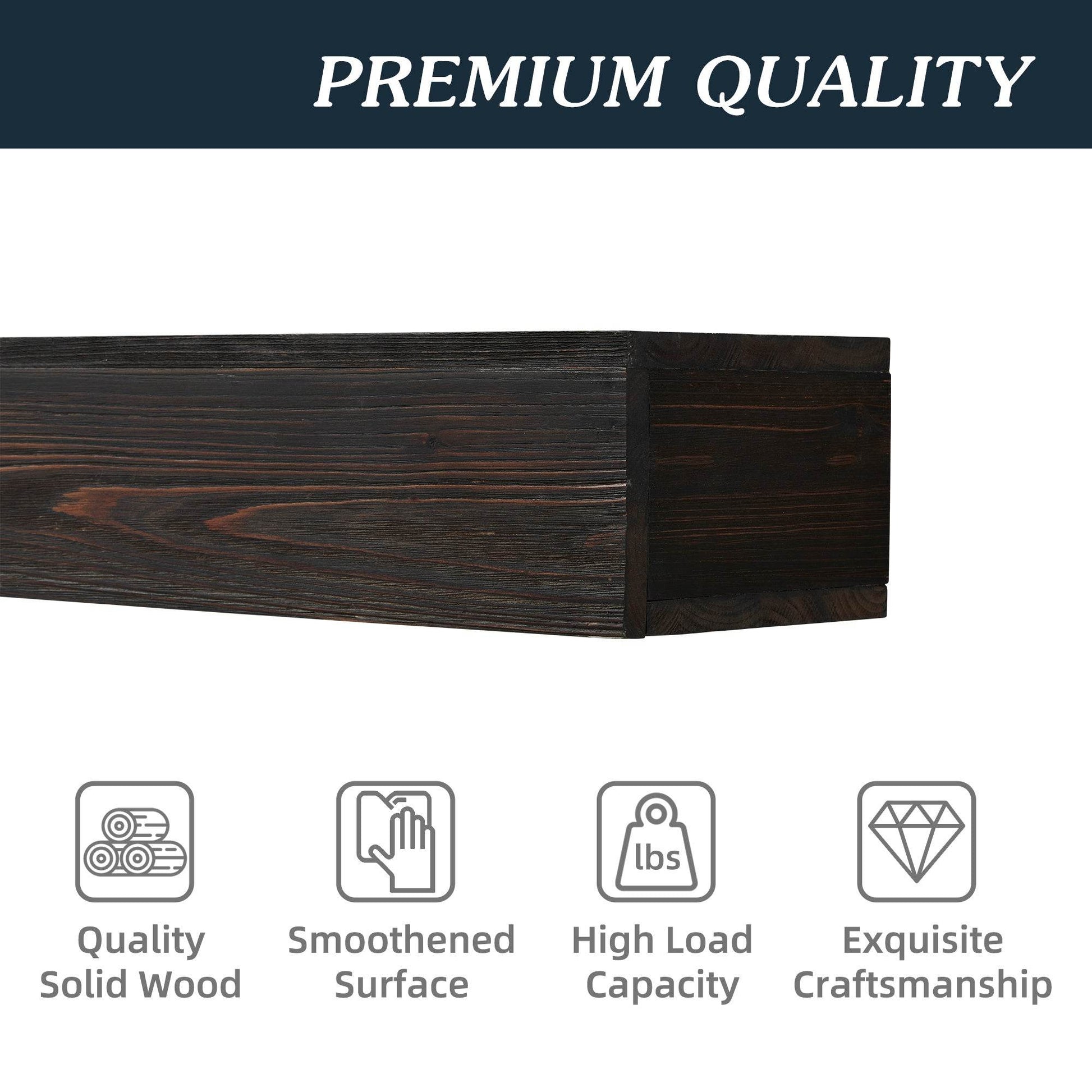 Rustic Wood Mantels, Wall Mounted And Floating Shelves For Home Decor - Mubimart