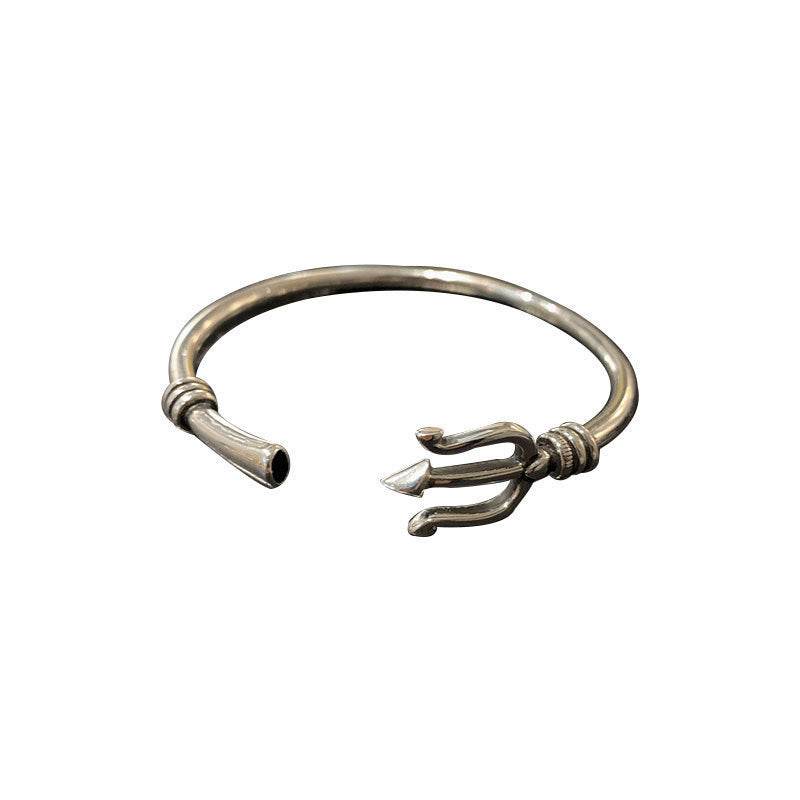 Silver Retro Bangle Bracelet - Mubimart