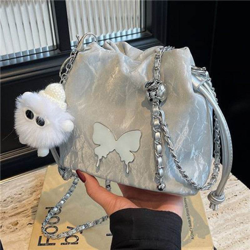 Designer Chain Crossbody Fashion Bucket Bag - Mubimart