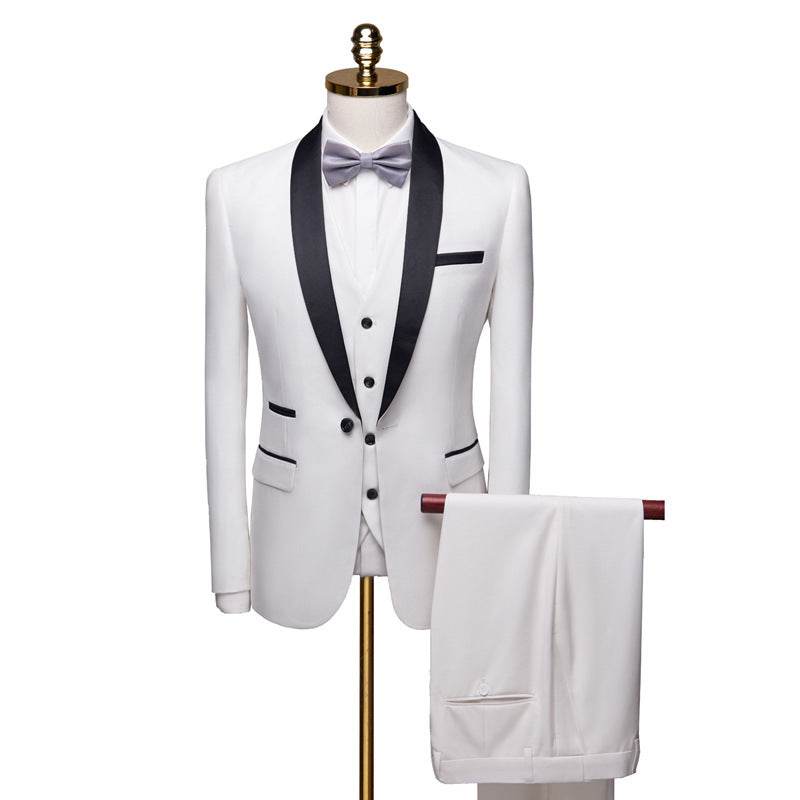 Men 3 Pieces Suit Set Men Wedding Suits Groom Tuxedos - Mubimart