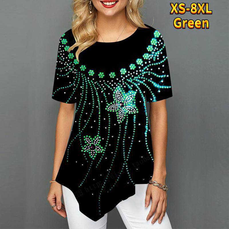 Printed Shirt Loose T-shirt Plus Size Shirt - Mubimart