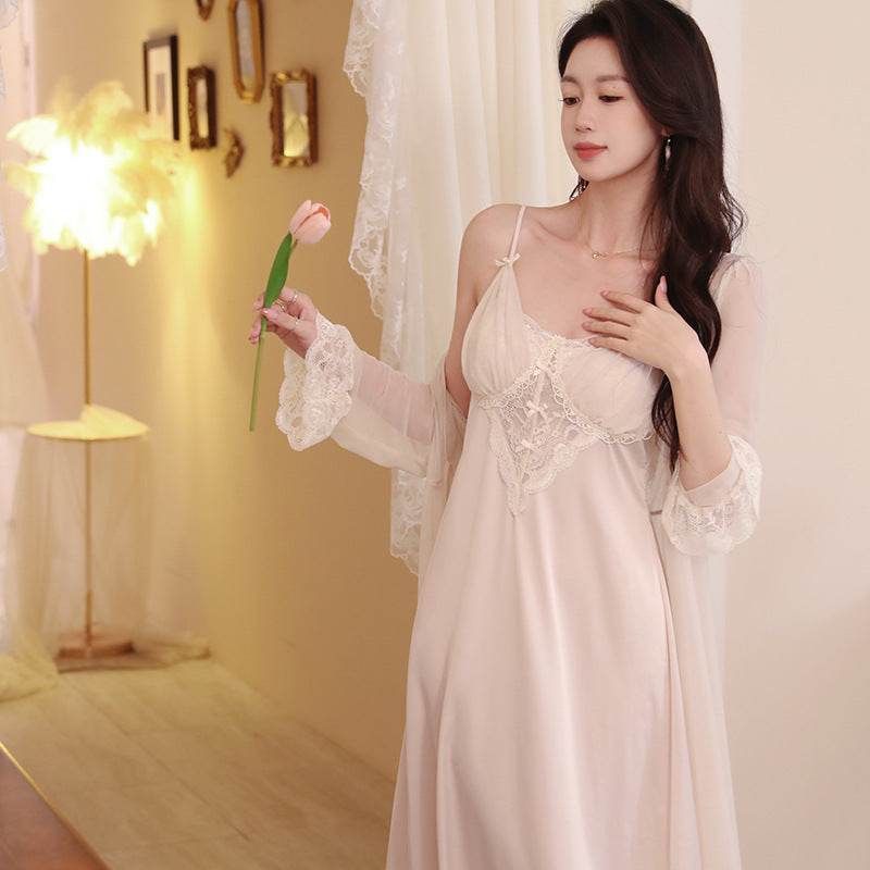 Women's Fashion Simple Nightgown Loungewear Set - Mubimart