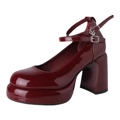 French High Heel Mary Jane Shoes Women