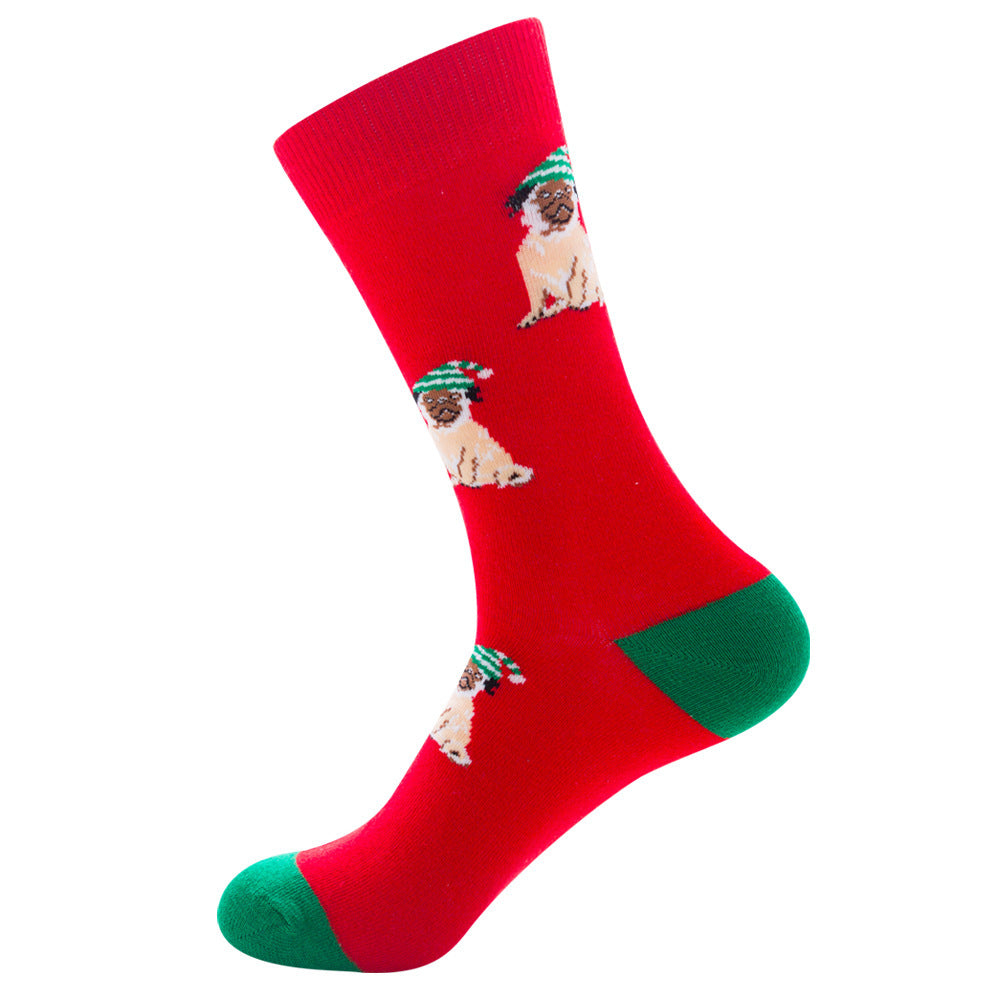 Men's Socks Santa Claus Moose Men's Mid-tube Socks Tide Cotton Socks - Mubimart -  