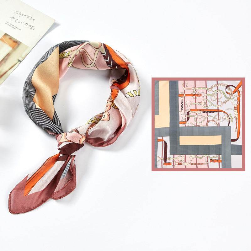 New Simulated Silk Satin Printed Scarves - Mubimart