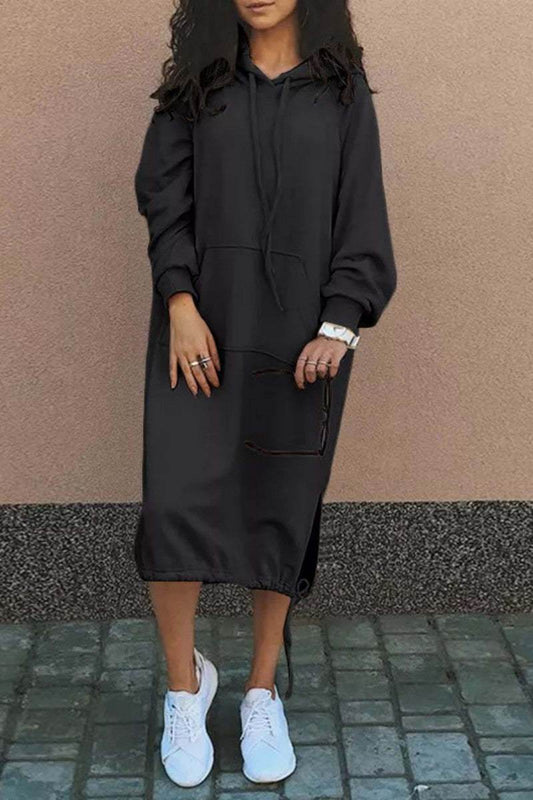 Plus Size Long Sweater Hoodie - Mubimart