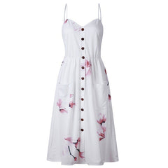 Printing Slip Dress - Mubimart -  