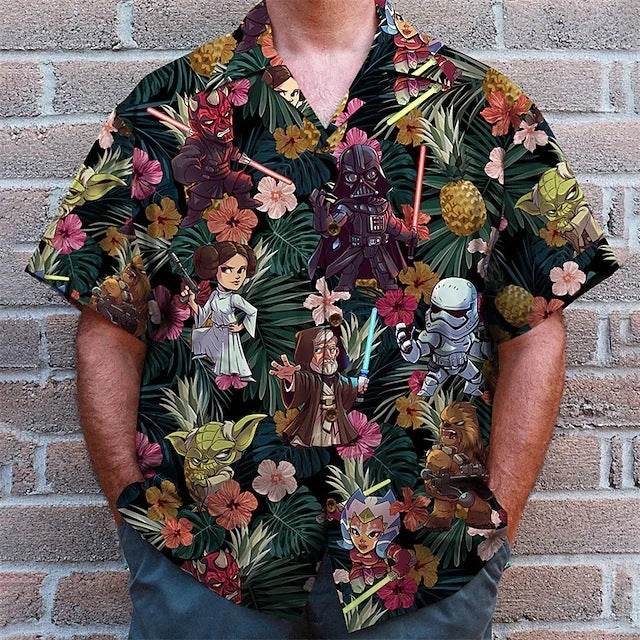 Men's 3D Casual Button-down Printed Shirt - Mubimart