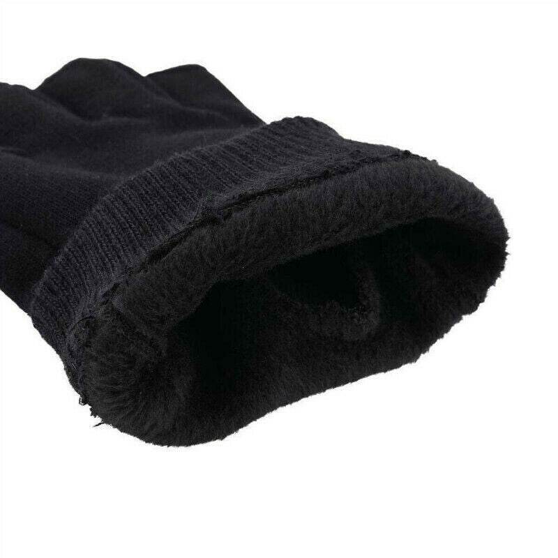 Mens Fingerless Gloves Magic Half Finger Winter Typing Touch Thermal Gloves Gift - Mubimart