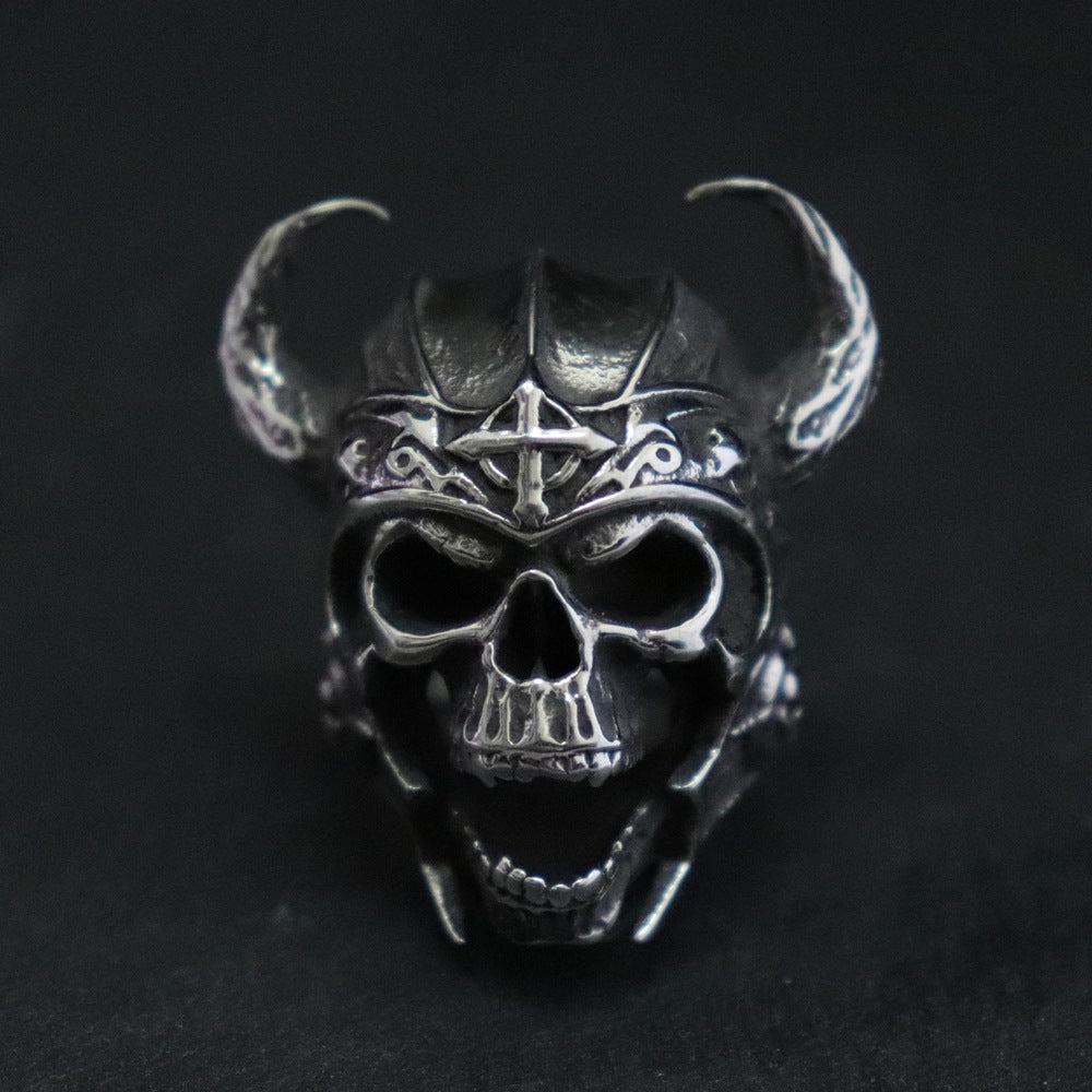 Retro Skull Heren Dominante Mode Ring