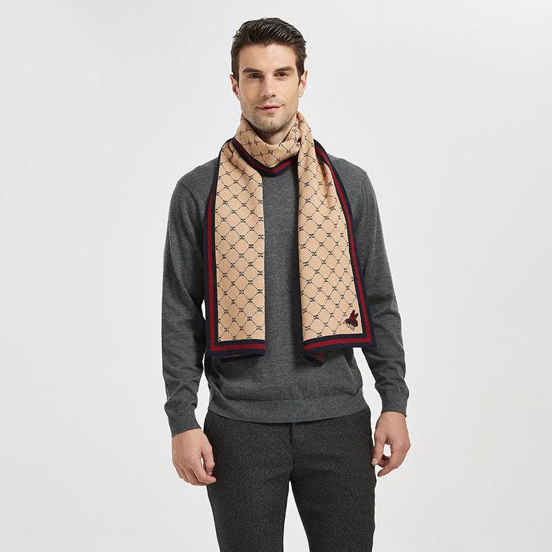 Spring-autumn-winter Knitted Scarf Men Dongdaemun Korean Youth Art - Mubimart