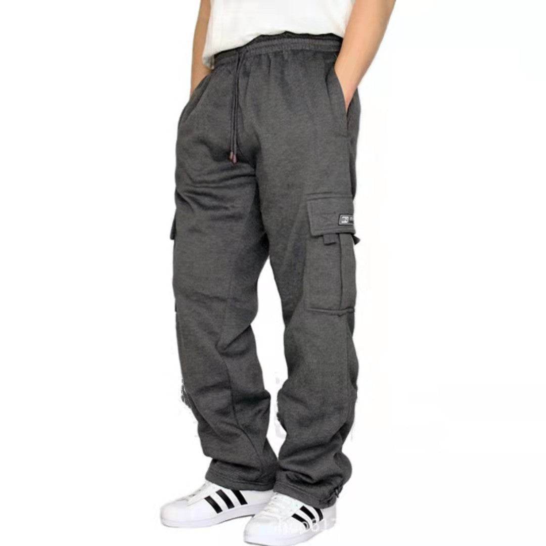 Men Pants Sweatpants Stretch Elastic Waist Jogger Sports Pants Drawstring Trousers Fashion Mens Clothing - Mubimart