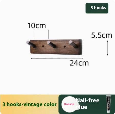 Clothes Hanging Rack Solid Wood Hook Strong Clothes Hook - Mubimart